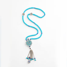 Load image into Gallery viewer, 99 Beads Fayrouz with lapis and silver Rosary - RHCS065
