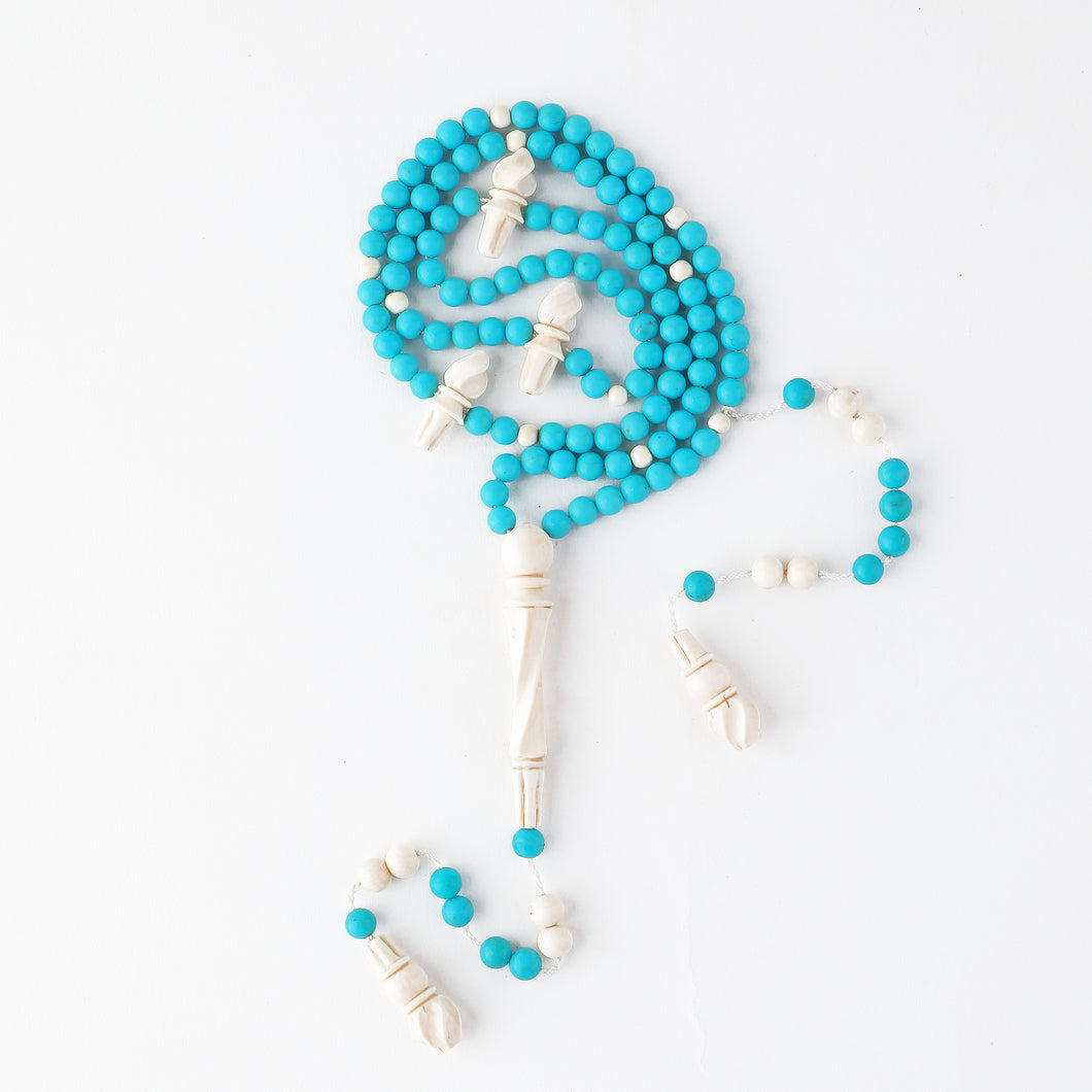 99 beads Fairuz stones & Ivory Rosary - RHCI004