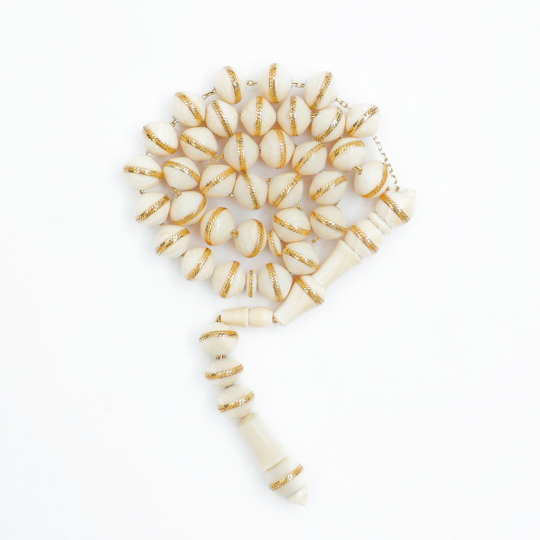 33 Beads of Ivory & Gold - GOLD001